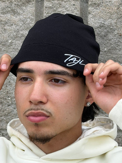 Black Satin-Lined Beanie
